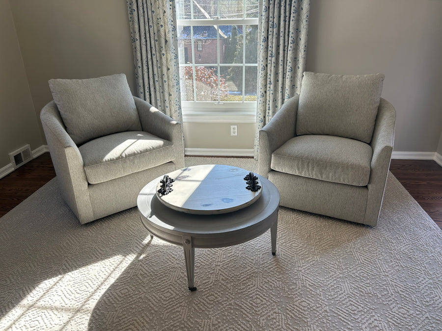 Bernhardt Swivel Barrel Chairs (Pair)