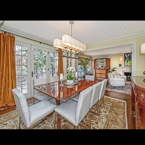 Hickory Chair Banded Double Pedestal Dining Table