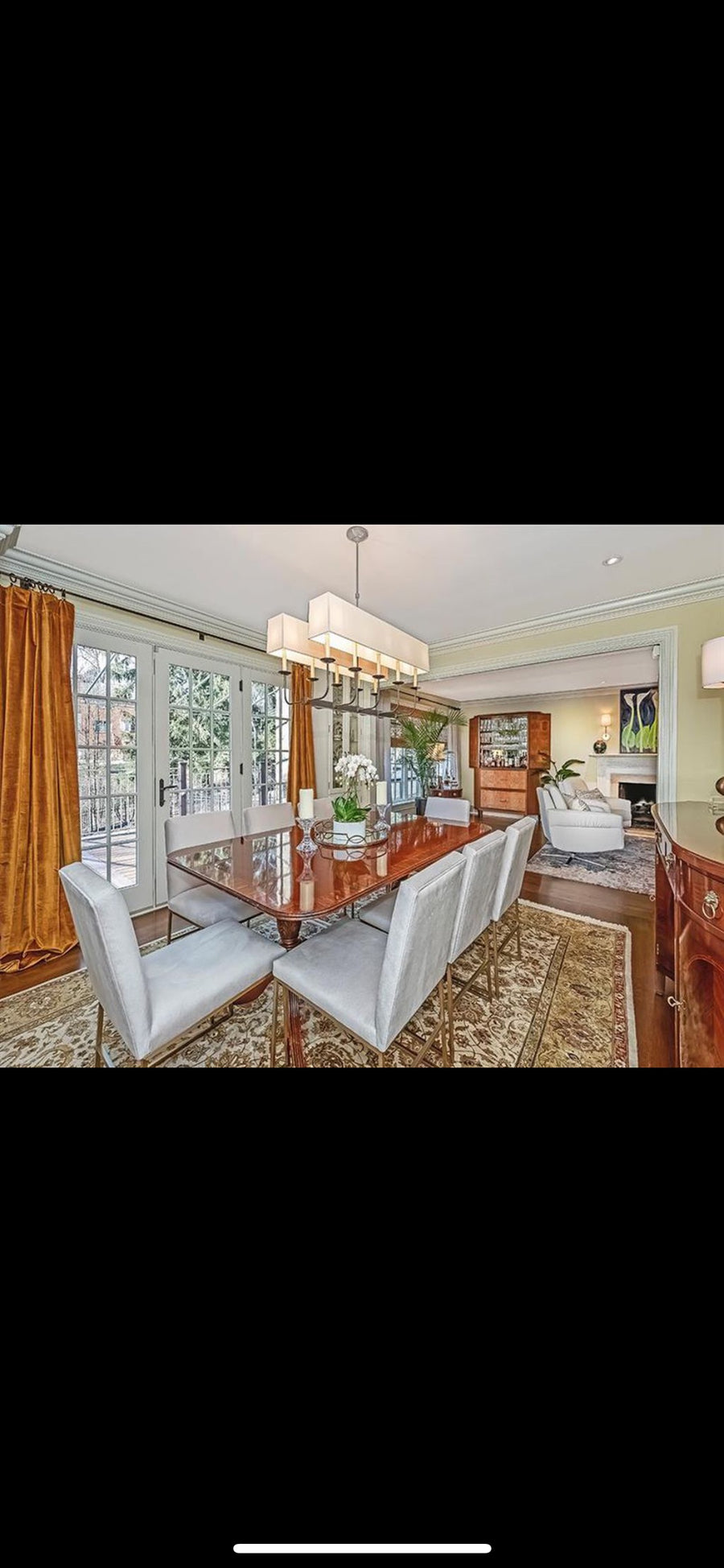 Hickory Chair Banded Double Pedestal Dining Table