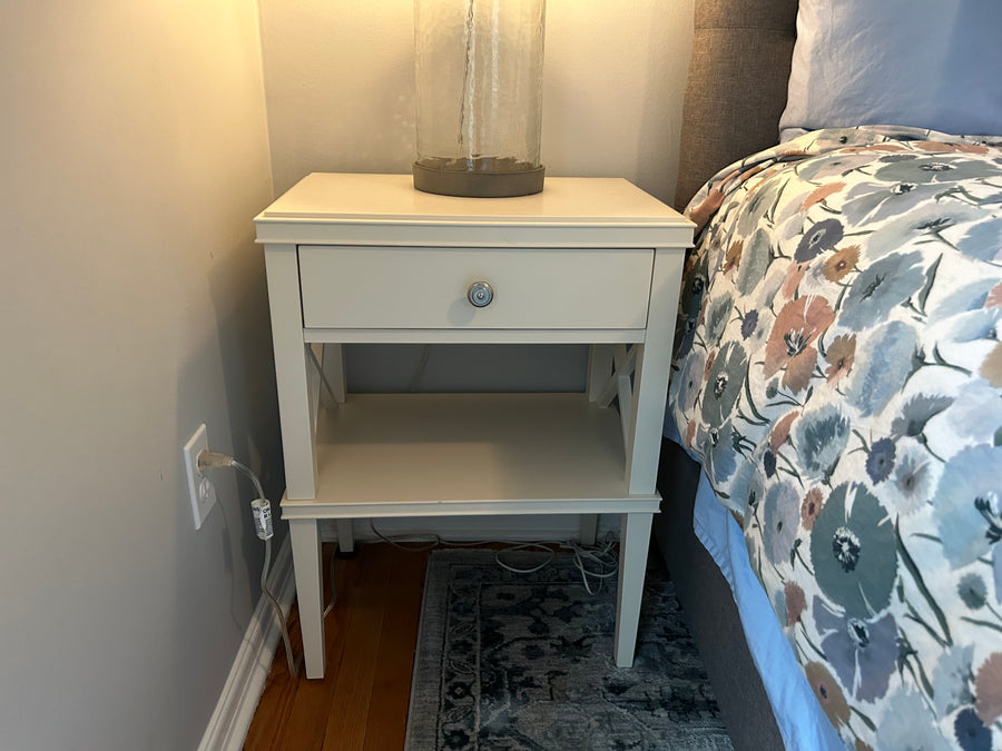 Pottery Barn White Side Table/Nightstand