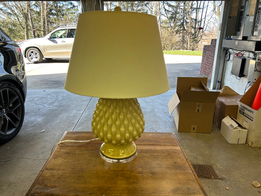 Textured Porcelain Lamp with Acrylic Base