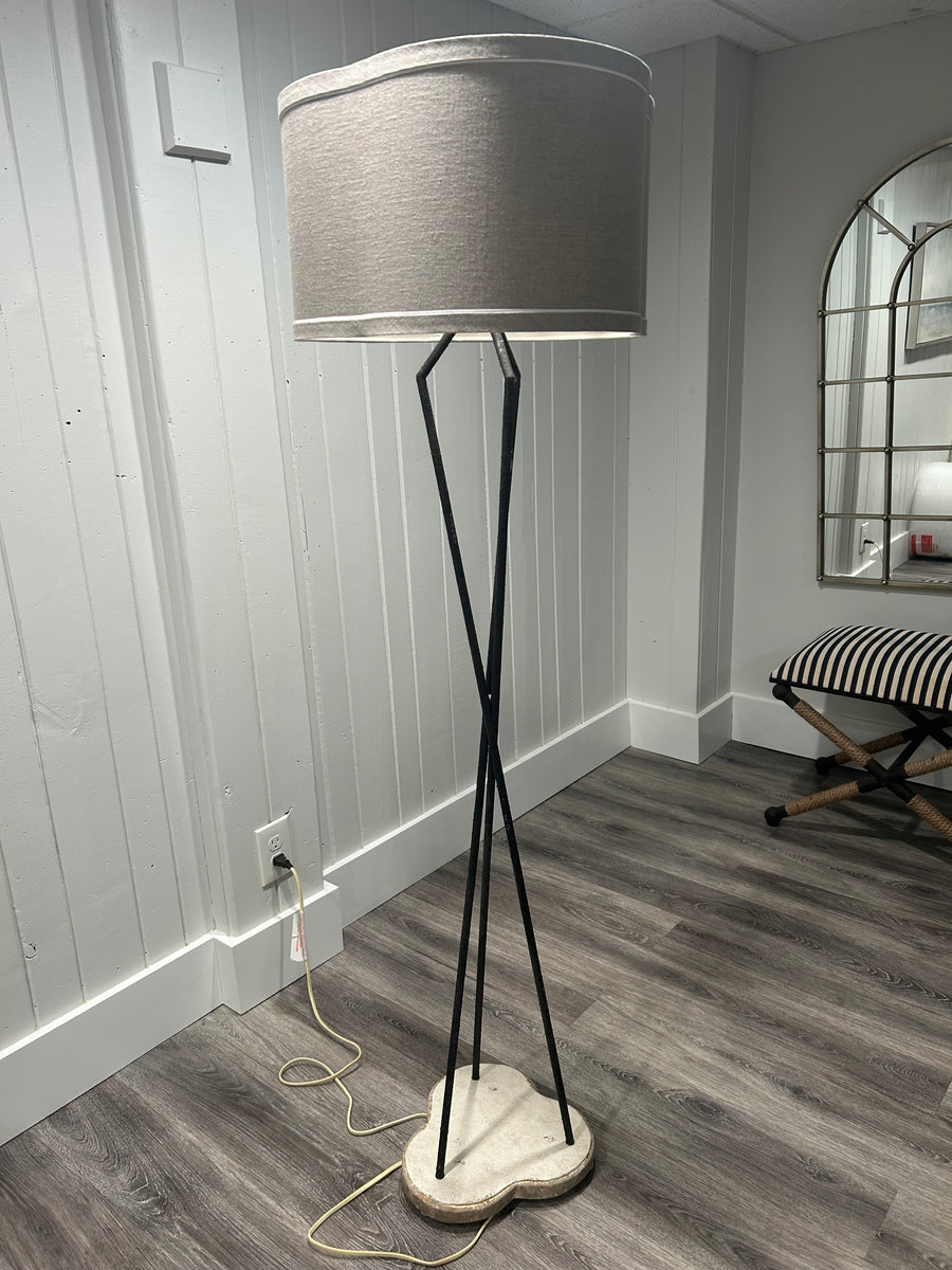 Floor Lamp with Scalloped Base