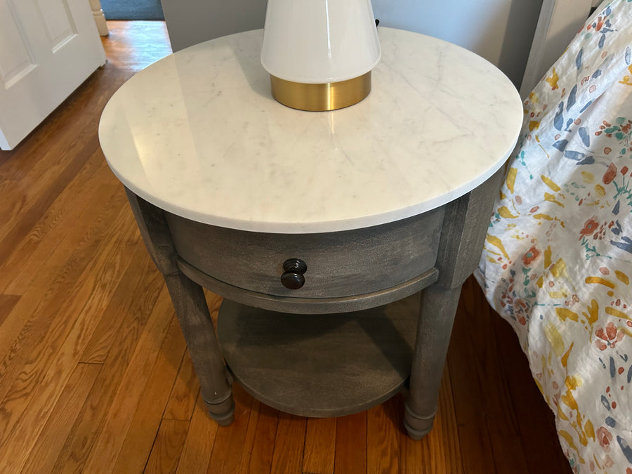 Pottery Barn Gray Side Table/Nightstand