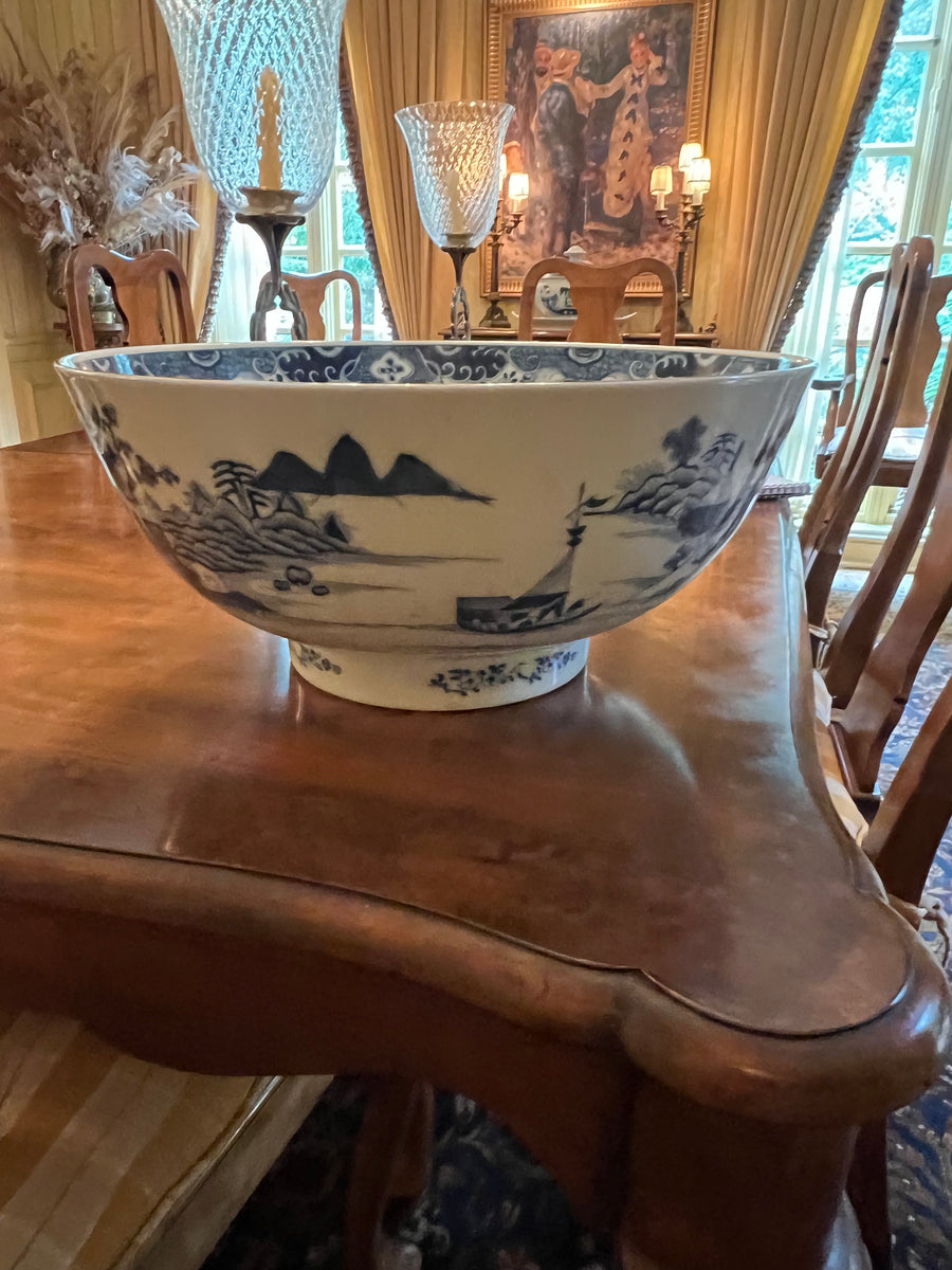 Mottahedeh Blue and White Cliveden Punch Bowl
