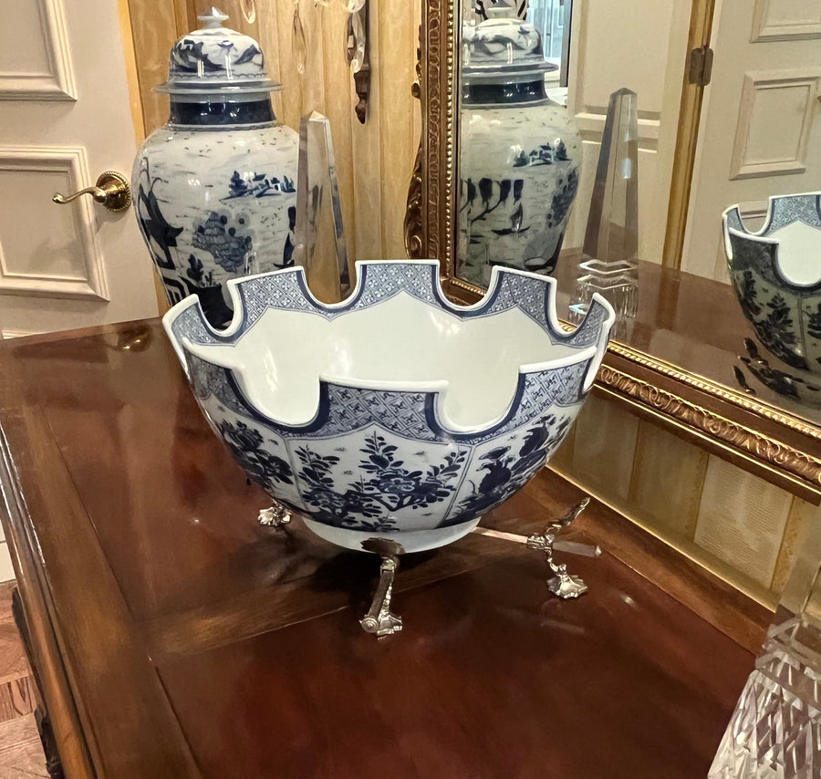Mottahedeh Blue and White Monteith Bowl