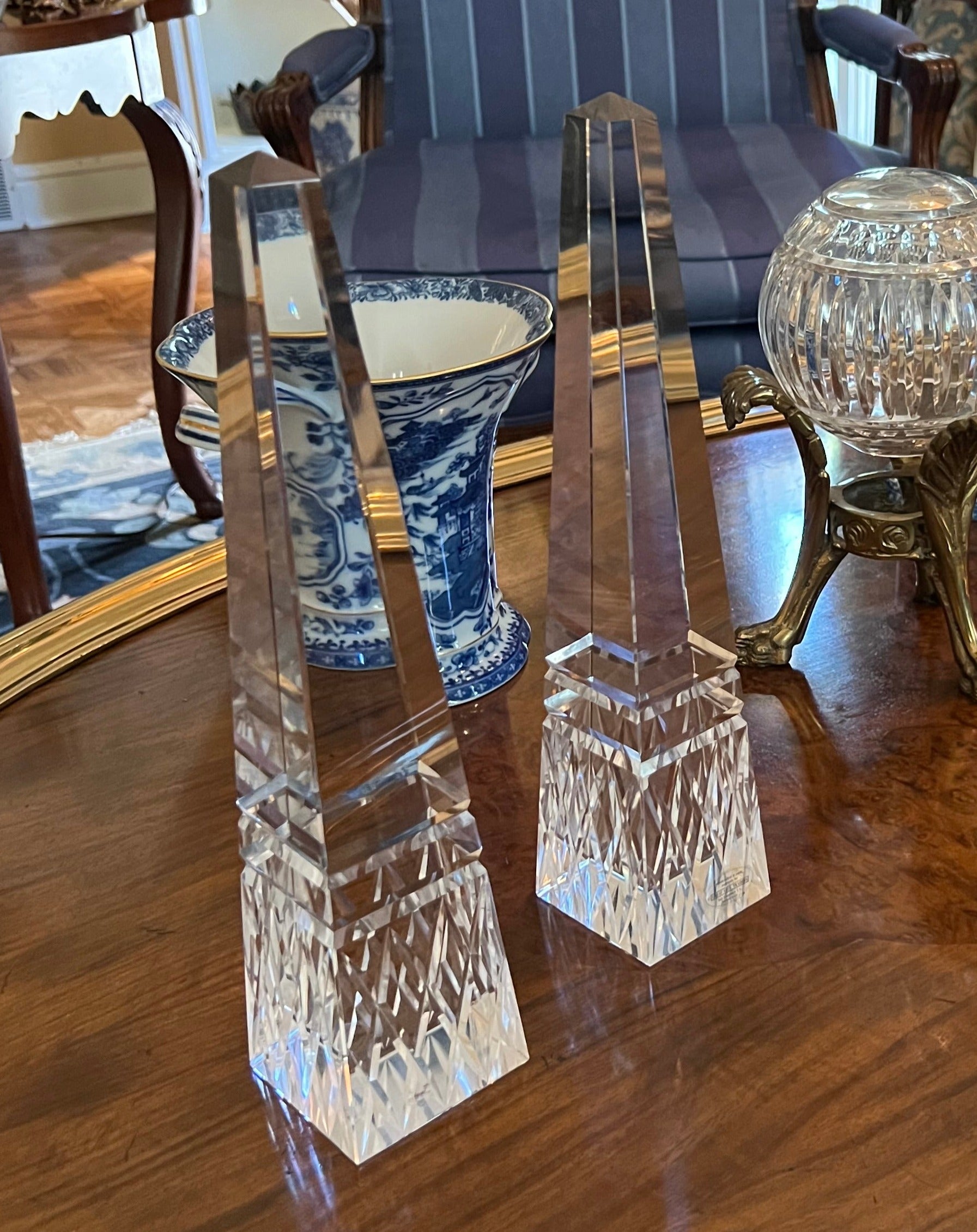 Great City Traders Cut Crystal Obelisks With Square Base Sold As A P Curated Fine Furnishings