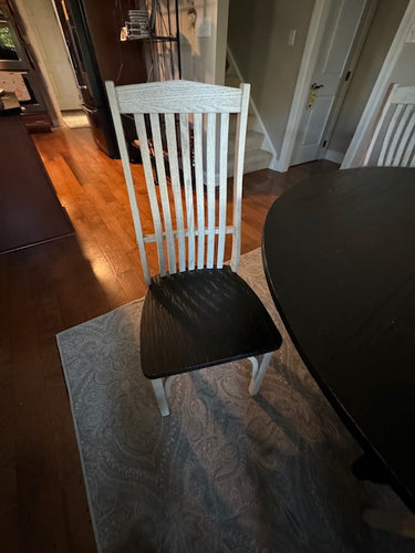 North Crate & Co. Custom Round Oak Dining Table & 6 Chairs