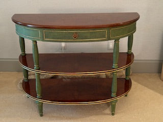 ON SALE Demilune Table Green/Brown