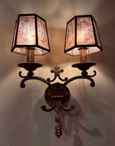 ON SALE Epicurean Wrought Iron Extra-Large Sconce - 4 Available