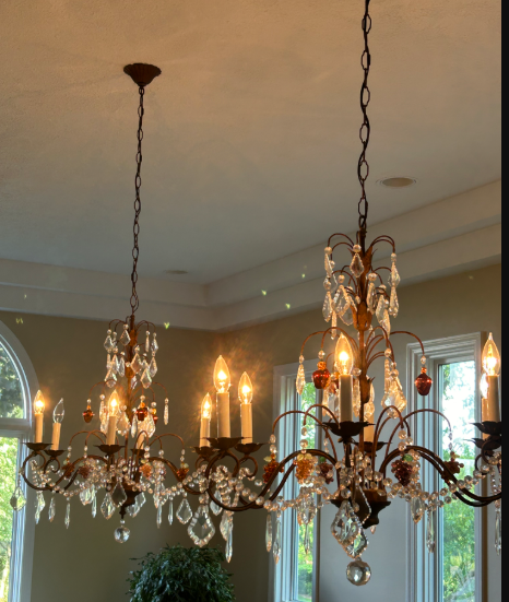 ON SALE Arhaus Crystal Chandelier - 2 Available