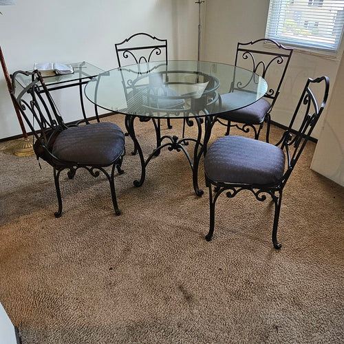 Wrought Iron Dining Table Set (includes 4 Chairs)