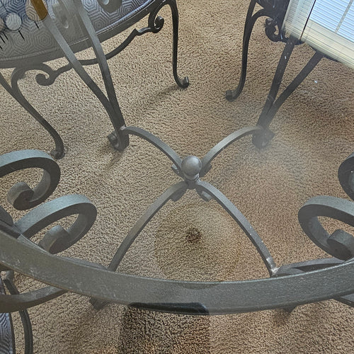 Wrought Iron Dining Table Set (includes 4 Chairs)