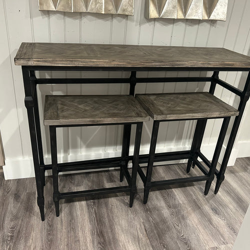 Uttermost Narrow Table and Dining Stools