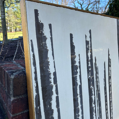 Framed Painting of Birch Tree Trunks (Gloss Finish)