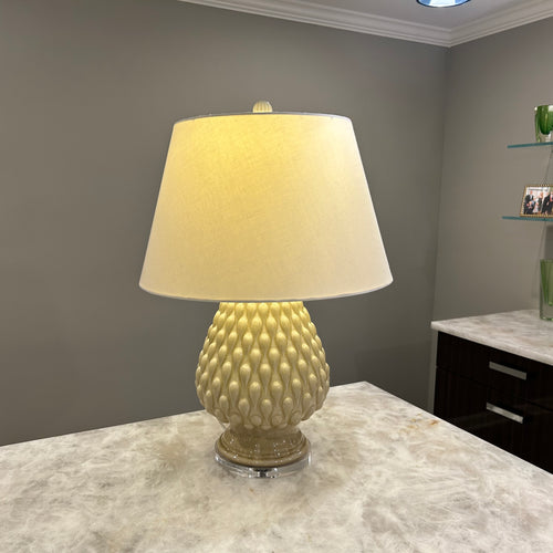 Textured Porcelain Lamp with Acrylic Base