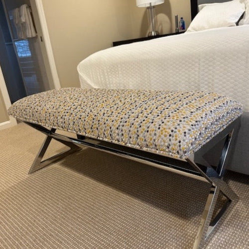 Cox Manufacturing Upholstered Chrome Bench