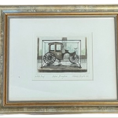 Michael Chaplin FRAMED Original Etching with Watercolor - Model Brougham