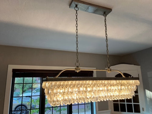 ON SALE Pottery Barn Clarissa Rectangular Crystal Chandelier