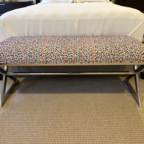 Cox Manufacturing Upholstered Chrome Bench
