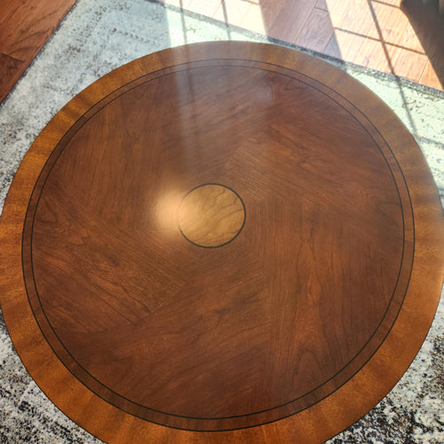 Ethan Allen Round Pedestal End Table