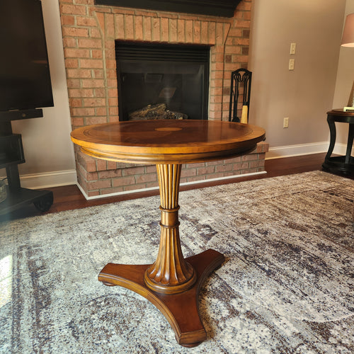 Ethan Allen Round Pedestal End Table