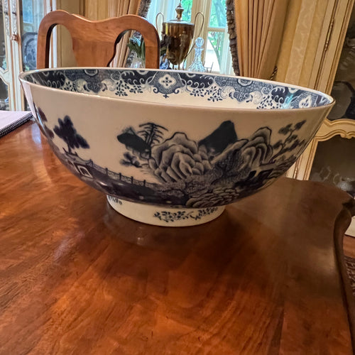 Mottahedeh Blue and White Cliveden Punch Bowl