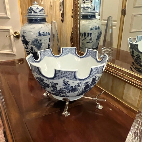 Mottahedeh Blue and White Monteith Bowl