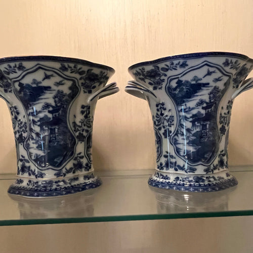 ON SALE Mottahedeh Blue and White Vases