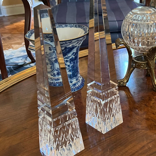 Great City Traders Cut Crystal Obelisks with Square Base - Sold as a Pair