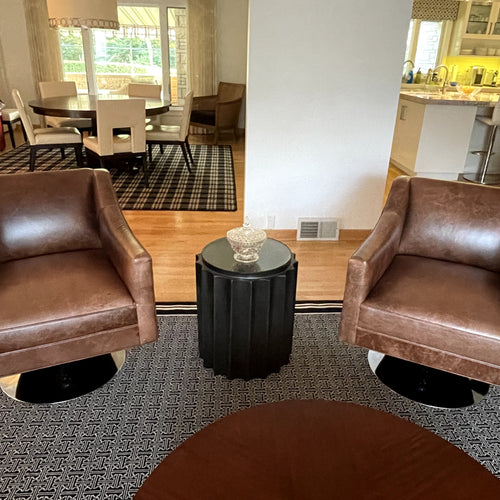 Mitchell Gold+ Bob Williams Pair of Cara Leather Barrel Chairs