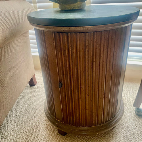 ON SALE Round Side Table with Black Slate Top