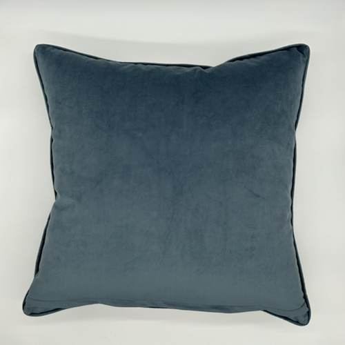 ON SALE CUFF Brand New Signature Blue Velvet with Taupe Trim Pillow