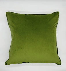 ON SALE CUFF Brand New Signature Green Velvet with Light Blue Trim Pillow