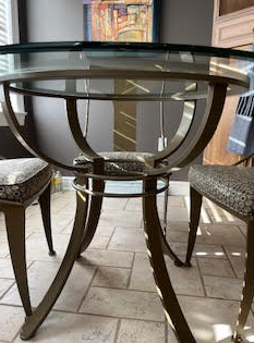 Round Glass Dining Table & 4 Chairs