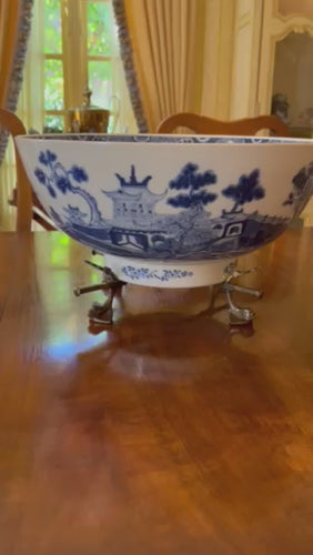 Mottahedeh Blue and White Cliveden Punch Bowl